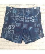 Nautica Swim Trunks Mens Large Blue Anchor Beach Shorts Nautical Mesh Lined - $15.99