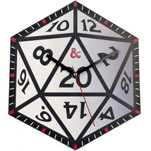 Dungeons &amp; Dragons D20 Dice 12 Inch Metal Wall Clock White - £29.55 GBP