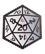 Dungeons &amp; Dragons D20 Dice 12 Inch Metal Wall Clock White - £29.01 GBP