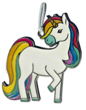 Hallmark 2022 Rainbow Unicorn Christmas Ornament 2.5” Flat Metal Enamel Glittery - £9.63 GBP