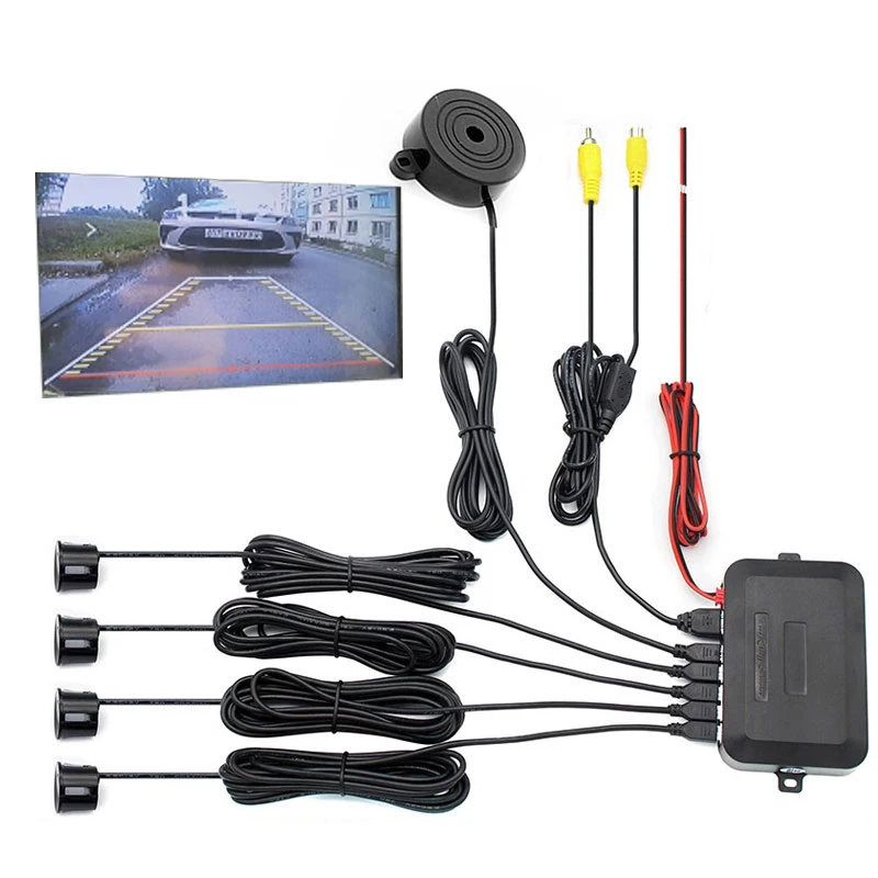 Video Parking Sensor Kit Car Reverse Backup Radar Assistance Auto Monitor - £28.87 GBP+