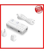 6-in-1 Travel Adapter—Safe Pure Sine Wave Converter with Fast Charging U... - $78.94 CAD