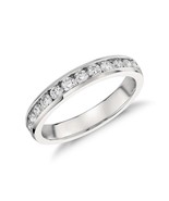 18ct White Gold Natural Round Diamond Half Eternity Band Channel Set 0.22ct - $1,187.44 CAD