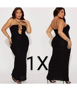 Fashion Nova Black No Rings Attached Maxi Dress~Size 1X - £26.47 GBP