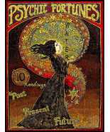 PSYCHIC FORTUNES: Gypsy Fortune Teller 13 x 10 inch light Canvas Print - £23.52 GBP