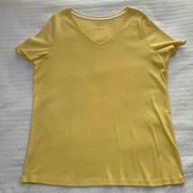 Size X Talbots Yellow V-Neck Short-Sleeve T-Shirt (&quot;The Talbots Tee&quot;) - $23.38
