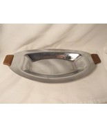 Teak and Stainless Bread Tray Unsigned Mint - $154.15 MXN