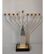 Fine Massive Judaica Chanukah Menorah 24K Gold- and Silver-Plated Brass,... - £205.33 GBP