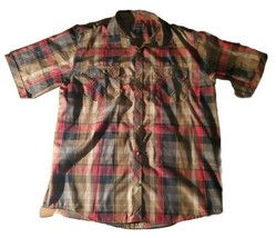Blac Lacquer 5XL Short Sleeve Button Up Plaid Cotton Poly Plaid Shirt Mens - $24.74