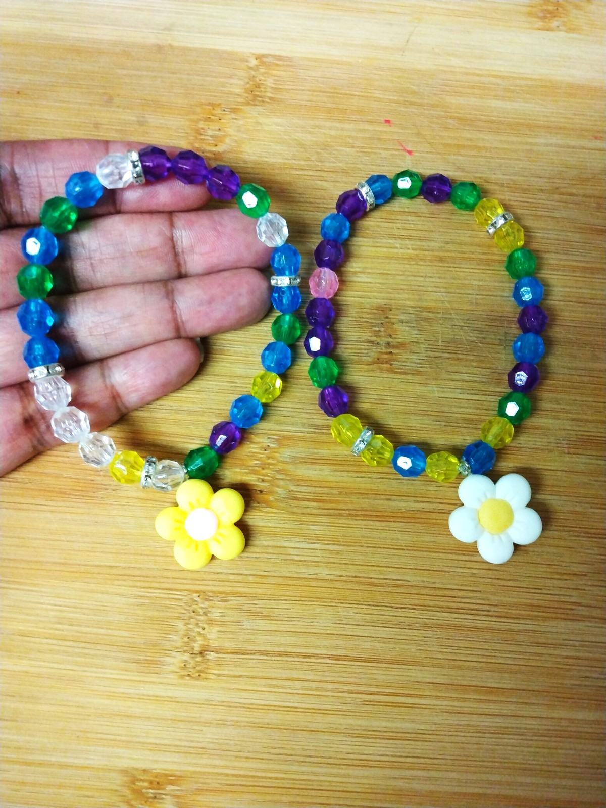 Faceted glass beads soft rainbow tones, any occasion Bracelet for her, B... - $10.00