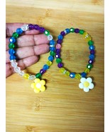 Faceted glass beads soft rainbow tones, any occasion Bracelet for her, Birthday - $13.74 CAD