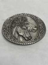 Vintage Indiana Metal Craft 1981 Horse Stallion Wild Horses Belt Buckle USA - £9.23 GBP