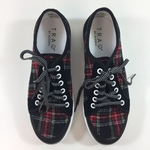 Traq By Alegria Women&#39;s Sneakers Flannely Red Black Plaid Leather Uppers Size 38 - £74.26 GBP
