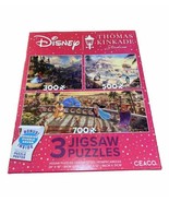 Thomas Kinkade Puzzle Disney Ceaco 3 Puzzle Set 300, 500, 700 Jigsaw  - £23.50 GBP