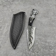 Handmade Full Tang Hunting Knife 9Cr18MOV Steel Fixed Blade Knife Leather Sheath - £45.37 GBP