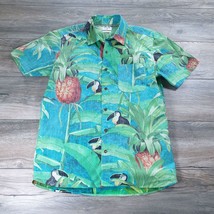 Hurley Men Hawaiian Shirt Classic Fit Medium Tropical Print Short Sleeve Skater - £18.36 GBP