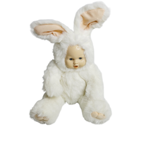 Baby Face Rabbit Plush Doll Green Trading Co Vintage 18 Inch Jointed Bunny  - £15.55 GBP