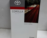 2011 Toyota Corolla Owners Manual - $33.66
