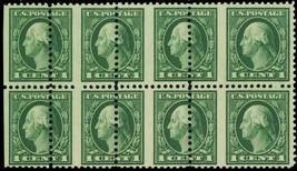 498, Mint NH 1¢ Freak Error Block of Eight Stamps - Stuart Katz - £117.99 GBP