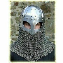 Historical Medieval Viking Helmet Battle Armor+18G Steel with Chain X-MAS Gift - £49.83 GBP