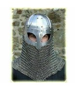Historical Medieval Viking Helmet Battle Armor+18G Steel with Chain X-MA... - £49.03 GBP