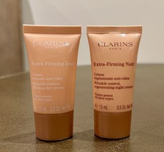 Set Of 2 Clarins Extra-Firming Wrinkle Control Day And Night Cream .5oz Sealed - £18.52 GBP