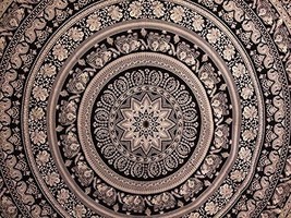 Indian Tapestry Wall Hanging, Mandala Bedding Queen, Bohemian Elephant Dorm Room - £18.06 GBP