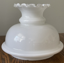 Vintage White Milk Glass Lamp Shade 7” Hurricane Kerosene Oil - £30.57 GBP