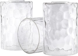 Goldswift 3 Pack Clear Hammered Glass Lamp Shade Replacement, 5/8 Inch Fitter - £43.15 GBP