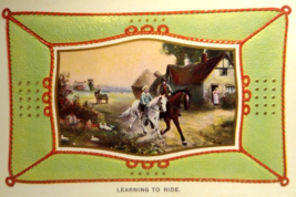 Learning To Ride Postcard Horses Farmland Country Barn Germany Serie 3100 Unused - £12.49 GBP