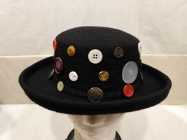 Vtg. Delisa Korn &amp; Korn Decorated Felt Wool Hat M - £19.89 GBP