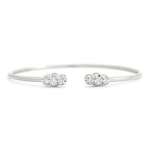 Authenticity Guarantee 
Cluster Diamond Flexible Cuff Bangle Bracelet 18K Whi... - £955.23 GBP