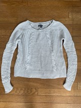 * American Eagle AE light blue open cable knit sweater shirt size small ... - £11.87 GBP