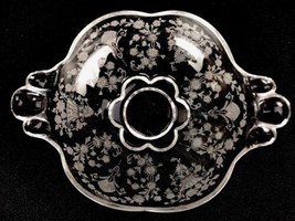 Duncan Miller First Love Elegant Glass Etched Floral Clear Bowl 8&quot; Vintage  - £18.49 GBP