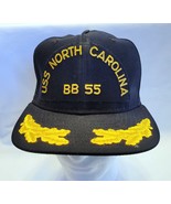 Vintage USS North Carolina BB 55 Navy Cap New Era Snapback Hat Made in U... - £11.41 GBP