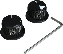 2 Pcs Electric Bass Guitar BLACK Metal Flat-top Hat-Shaped Volume Knob 6mm - $7.49
