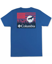 COLUMBIA Mens Flag Graphic T Shirt Vivid Blue Size Small $28 - NWT - £10.74 GBP