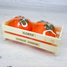 Vintage Florida Oranges Cypress Gardens Salt &amp; Pepper Shaker Set w 5&quot; Cr... - $19.39