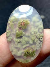 Scenic Moss Agate Oval Cabochon 30.3x20x5.8mm - £58.57 GBP