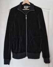 Juicy Couture Vintage Y2K Velour Velvet Streetwear Black Jacket Made In Usa - £18.40 GBP