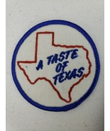 Vintage Girl Scouts A Taste Of Texas Patch Badge 3&quot; Red White &amp; Blue Sta... - £7.85 GBP