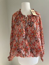 NWT Entro Top Women’s  Boho Peasant Ruffle Balloon Sleeve   Large Autumn... - $453.88 MXN
