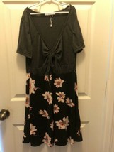 juniors summer dress size 8 Grey Black Floral - £9.38 GBP