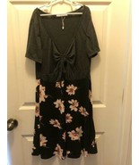 juniors summer dress size 8 Grey Black Floral - £9.24 GBP