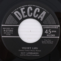 Guy Lombardo -Velvet Lips / The Chicken Song - 1951 45 rpm  Vinyl Record 9-27393 - £4.46 GBP