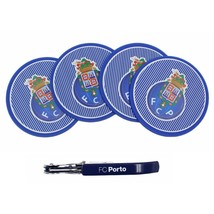Fc Porto Fcp Portuguese Soccer Silicone Drinkware 4 Coasters And Corkscrew Set - £58.92 GBP
