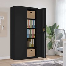 File Cabinet Black 90x40x180 cm Steel - £150.44 GBP