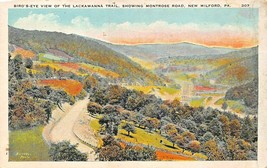 New Milford Pa~Bird&#39;s Eye View Of The Lackawanna Trail~Montrose Road Postcard - £7.44 GBP