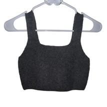 Everlane Cropped Ribbed Tank Top Womens Small Charcoal Cozy-Stretch Wool... - $20.41