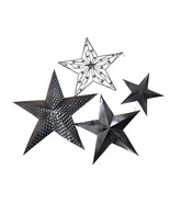 Metal Stars Set Of 4 Black Metal Wall Decor Stars Indoor Outdoor - $24.31